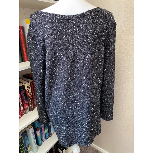 NIC+Z0E Black/White Asymmetrical Light Weight Sweater Size XL - Picture 4 of 6